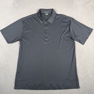 Nike Polo Shirt Mens XL Gray Striped Tiger Woods Platinum Fit Dry Golf Casual